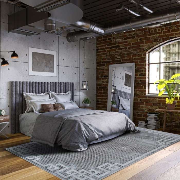 Tapis salon vintage oriental gris 120x170