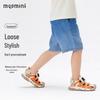 MQDMINI Kids' Tencel Denim Shorts with Gradient Bear