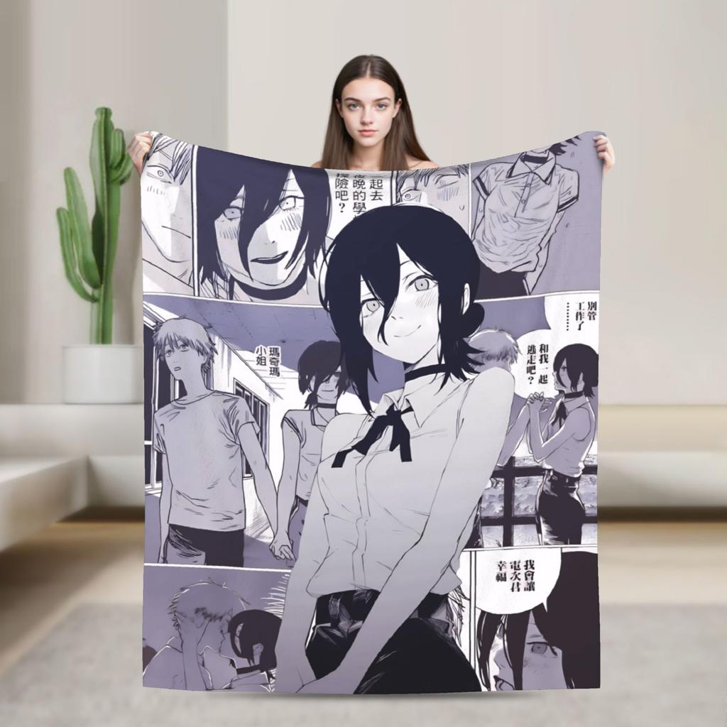 Anime Kettensäge Reze Super Warme Decke Reise Plüsch Bettwäsche Überwürfe Neuheit Sofa Stuhl Flanell Tagesdecke Sofabettbezug
