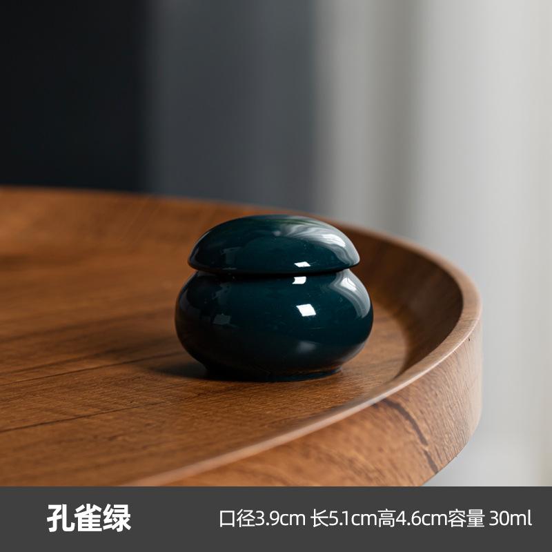 Creative Portable Mini Ceramic Tea Canister Moisture-Proof Sealed Porcelain Storage Jar Small Pill Storage Bottle Home Decor