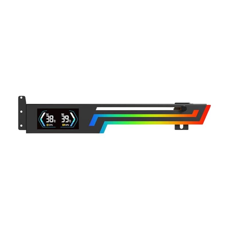 ARGB Syncs Graphics Card Holder With Temperature Display And Adjustable Support For Heavy GPUs Like 40 Series