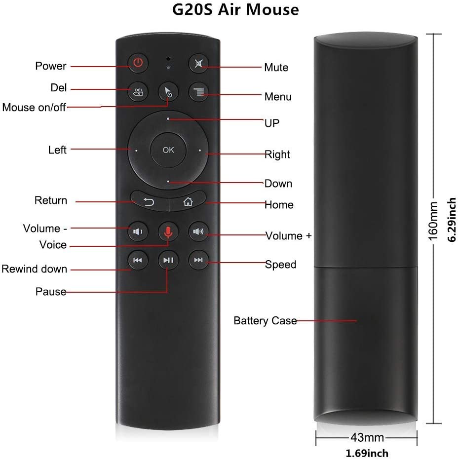 G20BTS Plus G20S PRO 2.4G Wireless Smart Voice Air Mouse Gyroscope IR Learning Backlit G20S Remote Control for Android TV BOX