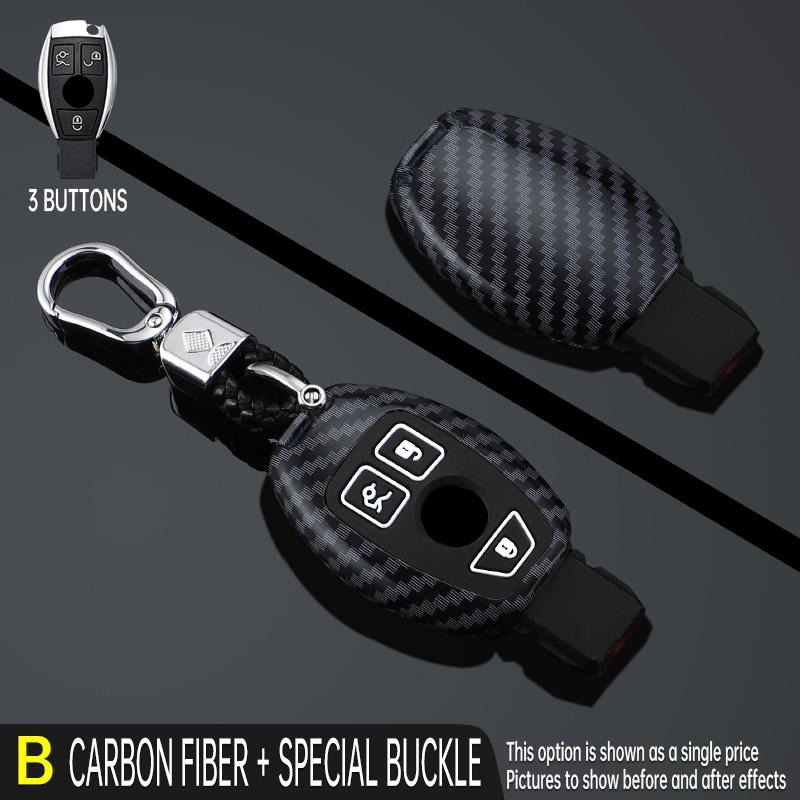 Suitable Abs Carbon Fiber Car Key Case Cover For Mercedes Benz A B C Class Gls Gla Glk Glc Cls Cla Amg W204 W205 W212 W463 W176