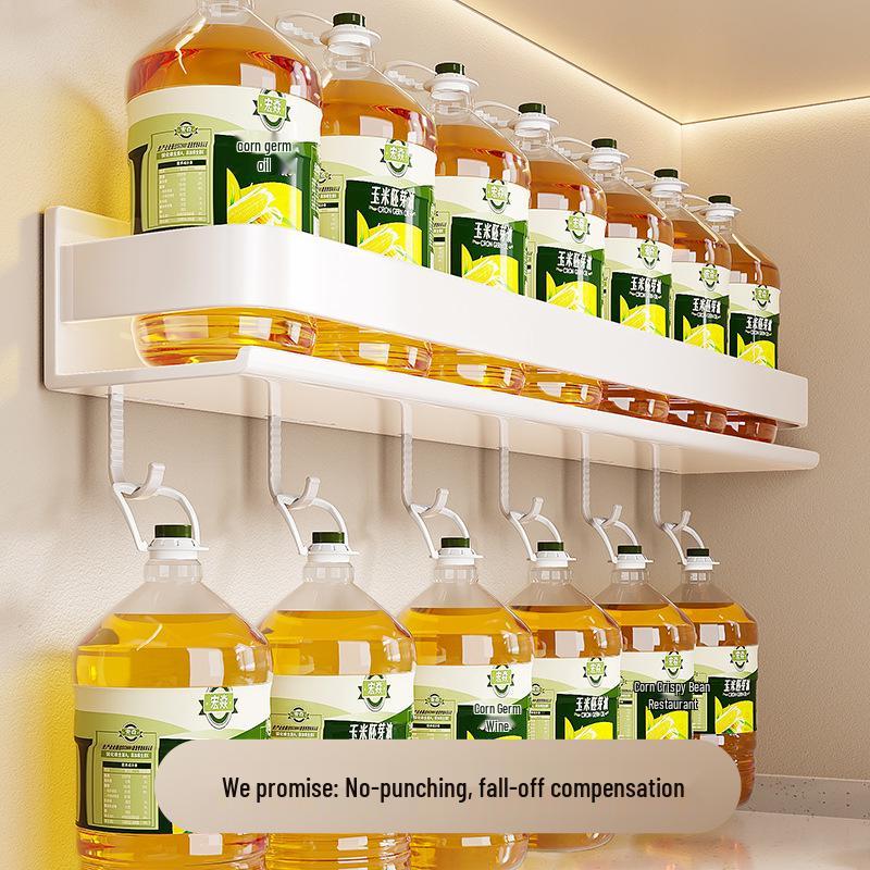 Wall-Mounted Punch-Free Kitchen Spice Rack & Shelf Organizer