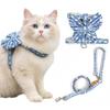 Custom Luxury Fashion Nylon Pet Harness Leash Set Cats Small Dogs Breathable Lightweight Adjustable Quick Release Transparent