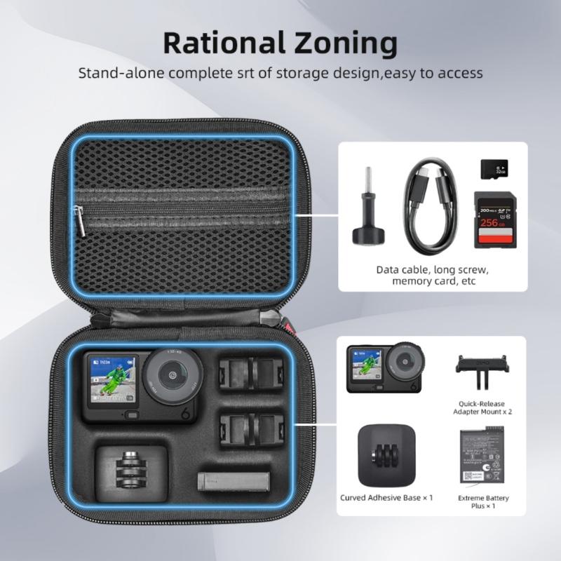 Water Resistant Protective Storage Bag With Organized Compartment for Action 6 Camera Gear Accessories Travel