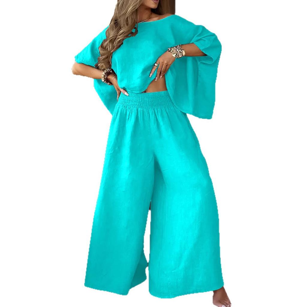 Fashionable Casual Loose Short-sleeved Plus-size Suit for Women