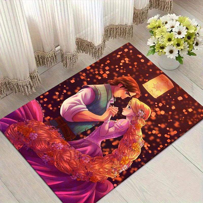 1pc Rapunzel Pattern Area Rug Soft Flannel Floor Mat for Living Room,Office,Bedroom and Carpet,Sofa Coffee Table Floor Mat