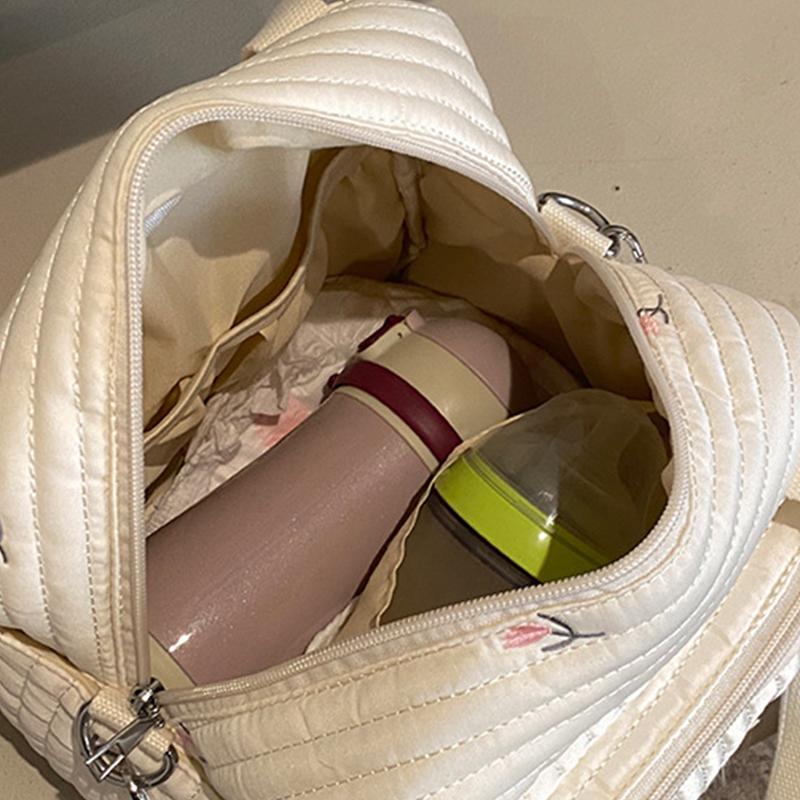 Mama Tasche Niedlicher Bestickter Bär Blume Handtasche Schultertaschen Tragbar Große Kapazität Aufbewahrung Umhängetasche