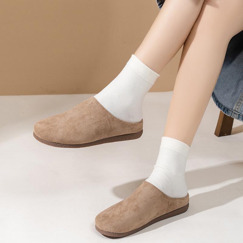 Móda 2025 Nové Dámské Ležérní Pantofle Jaro Nové Silná Podrážka Semišové Dřeváky Pantofle Módní Ploché Mulky Měkké Pohodlné Plážové Boty