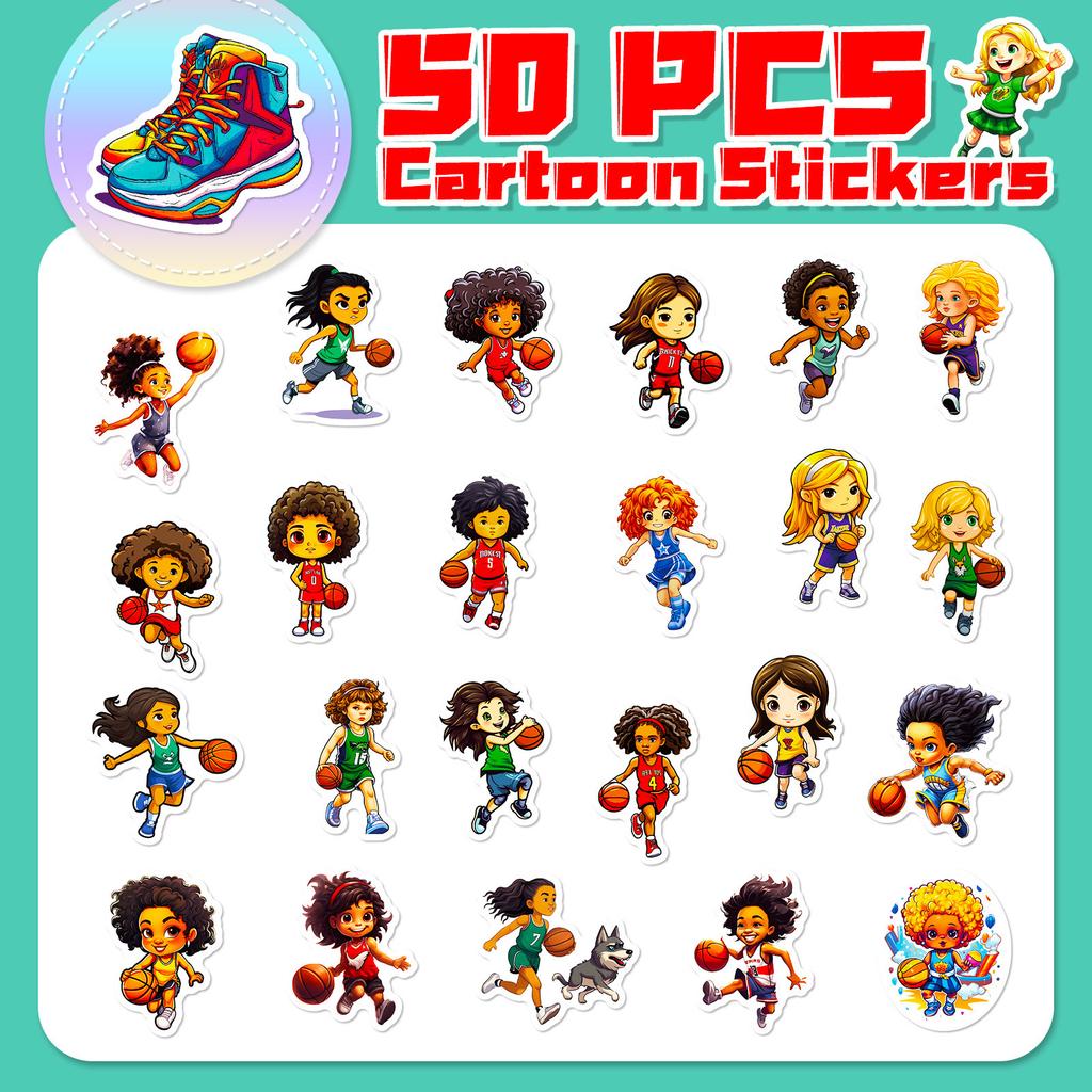 50 Cute Nba -Girl-Jmh Rugby League Graffiti Stickers Personality Stickers