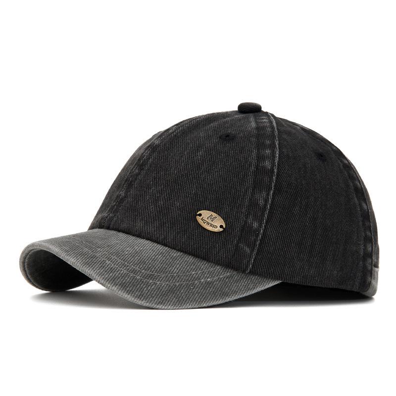 Retro Washed Distressed Short Brim Baseball Cap - Unisex Sun Protection Hat for Spring/Summer