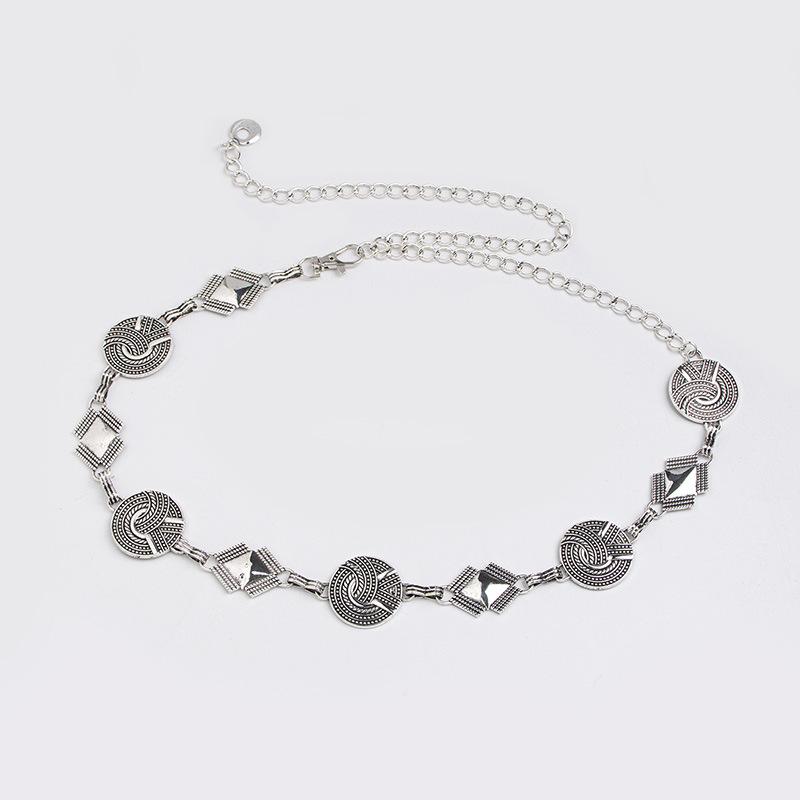 Women's High-end Waist Chain Women's Retro Belt Versatile Rhinestone Waist Chain Butterfly Flower Women's Waist Chain