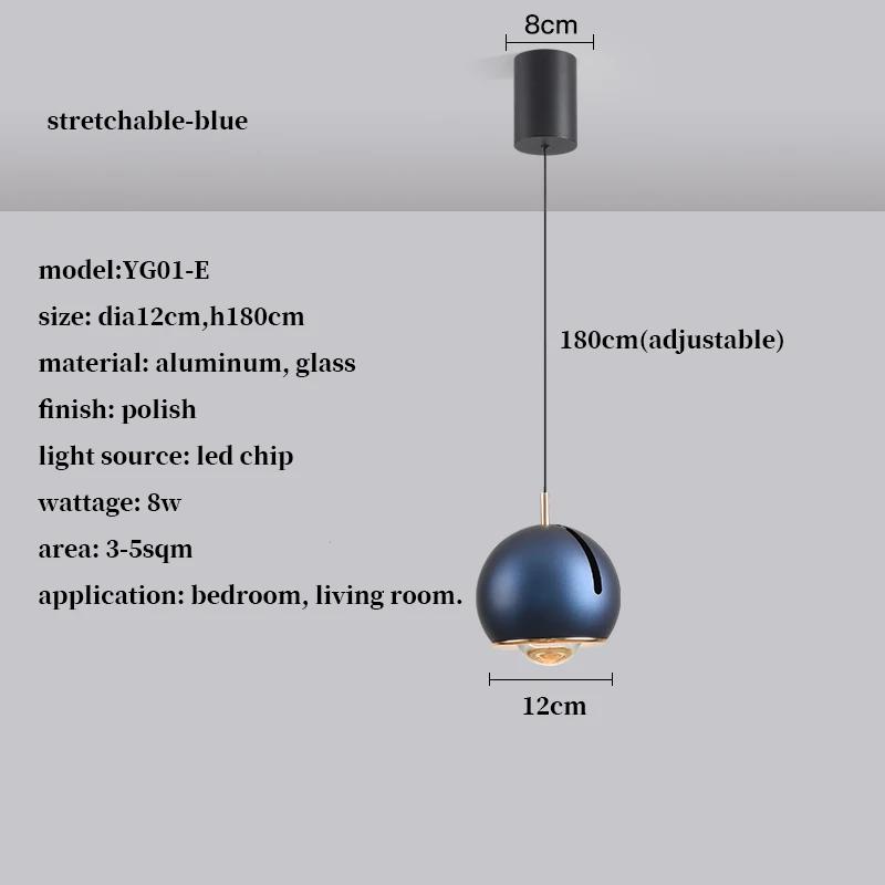 Modern minimalist LED pendant light adjustable angle circular pendant light stretchable luxury home decoration lighting fixtures