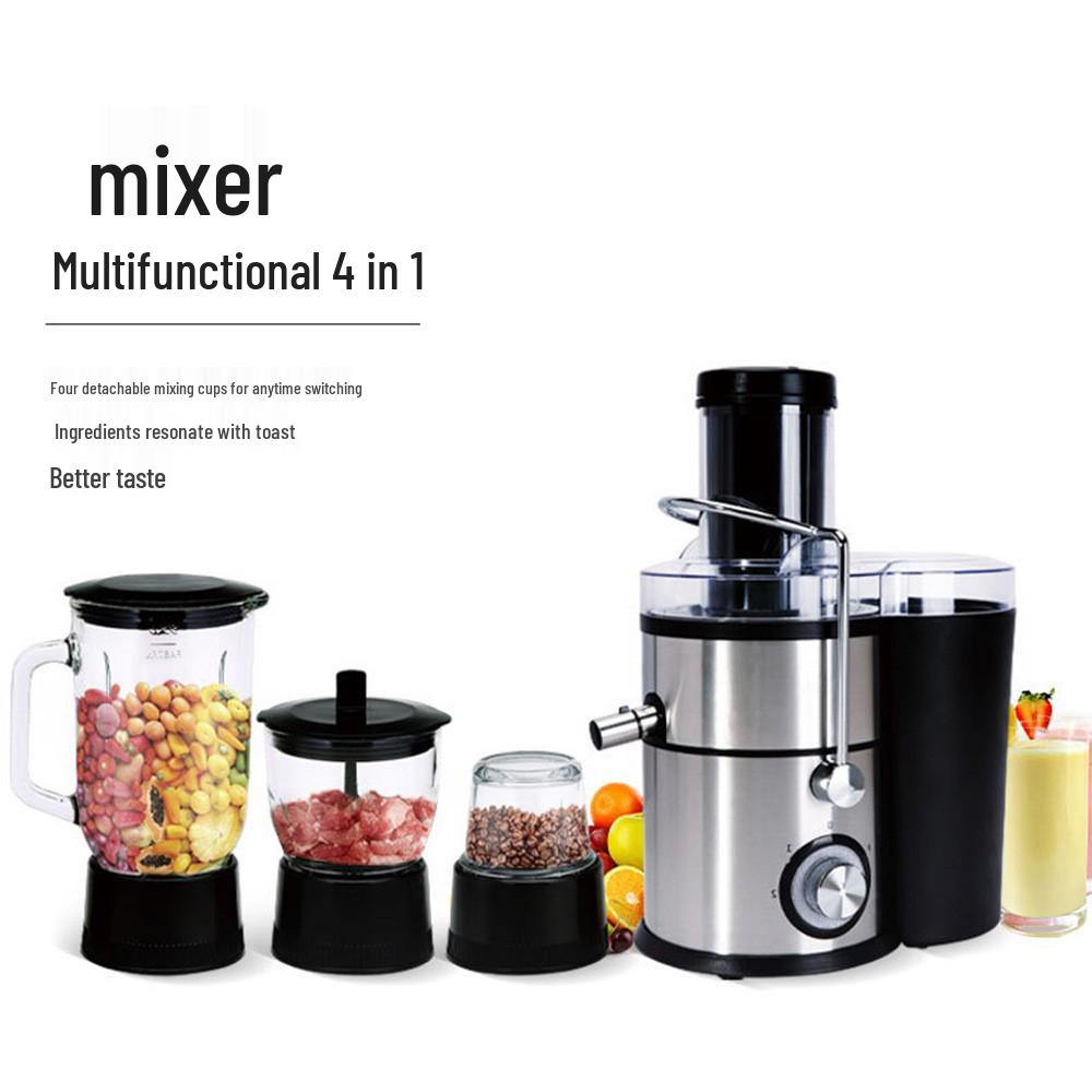 ACKILISS 4-in-1 Juicer Blender & Meat Grinder: Electric Orange & Multifunctional Juicer