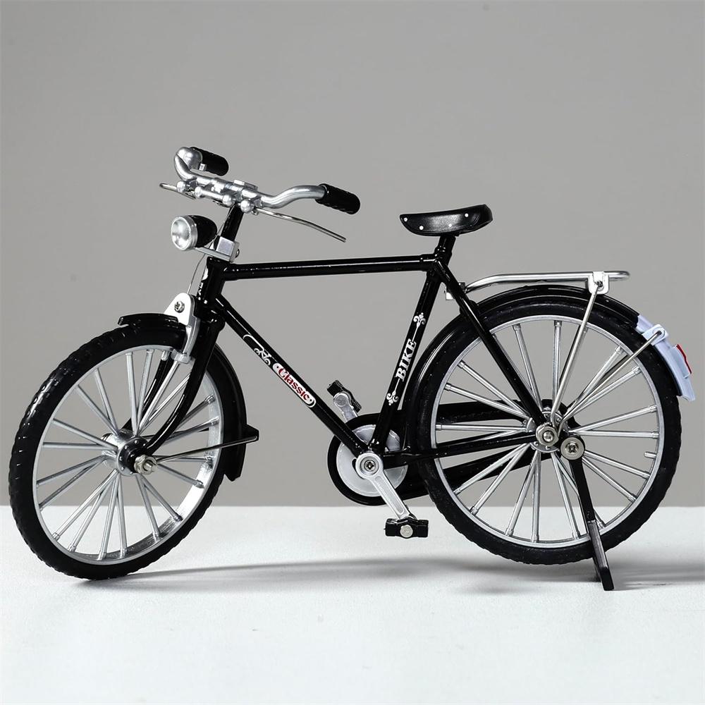 Modelo de Bicicleta Retro de Metal 1:10 Mini Bicicletas Artesanías de Escritorio Bicicleta Clásica Juguete Accesorio para Casa de Muñecas Decoración del Hogar Juguetes para Niños