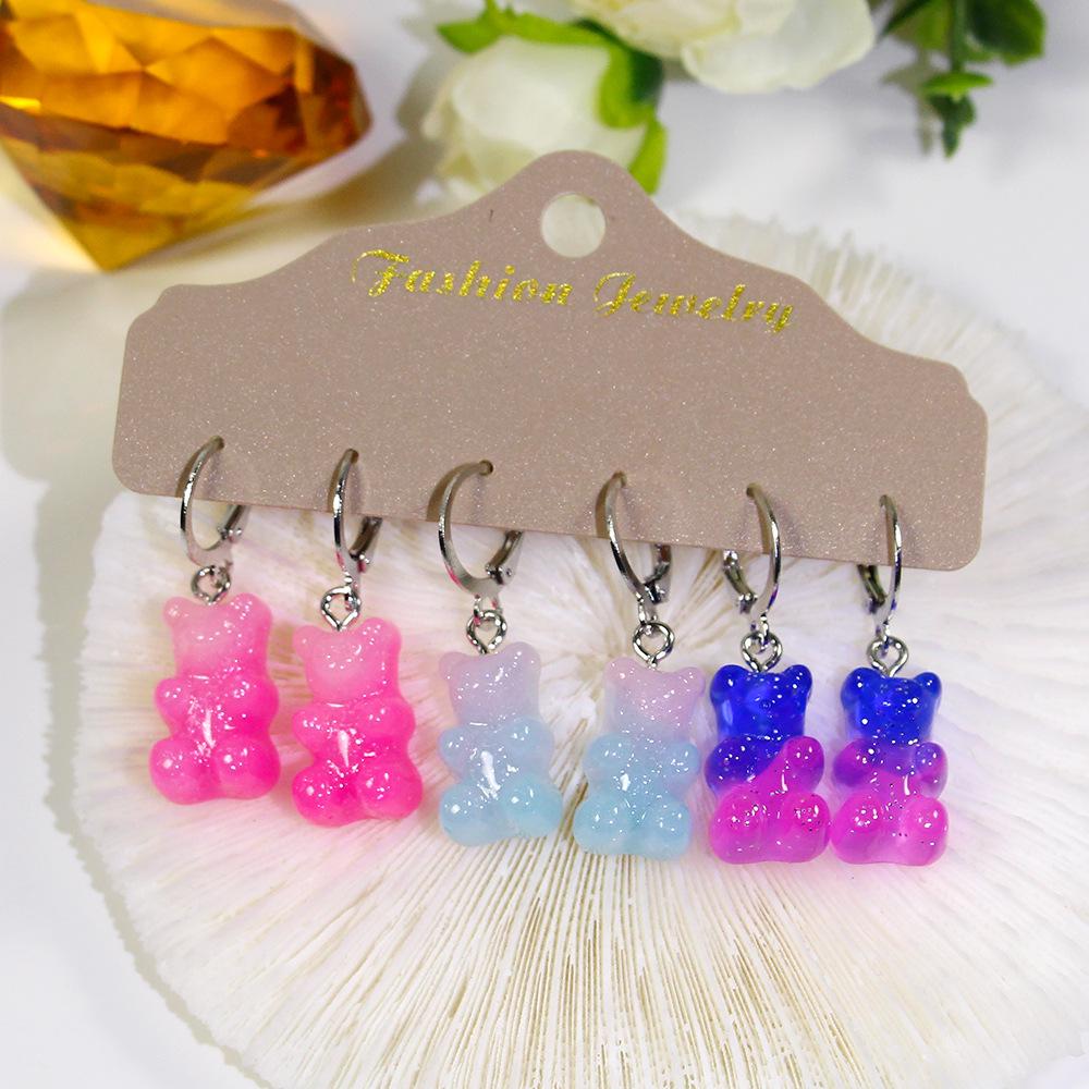 Set Collana e Orecchini Orsetto Colore Caramella - Gioielli Carini e Versatili per Donna