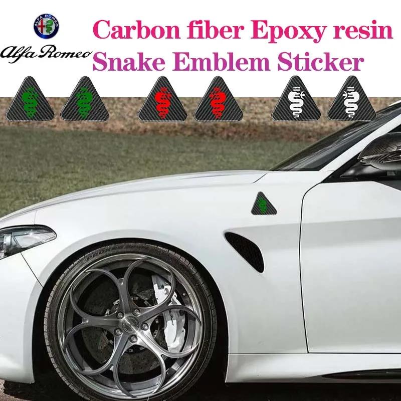 CYYPT1 Car Fender Decorative Sticker Quadrifoglio Super Sport Logo Badge Sticker For Alfa Romeo Giulietta Mito Giulia Stelvio Brera 147