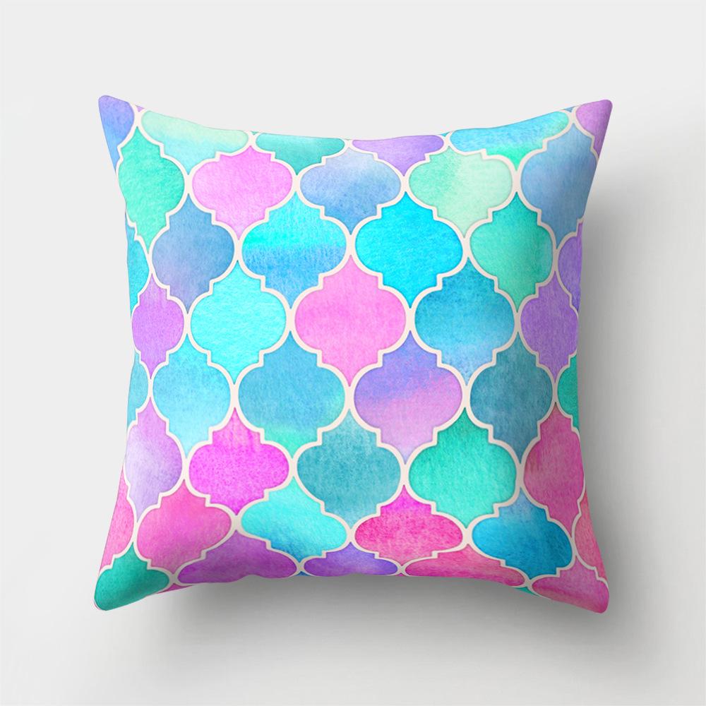 Creative Home Office Pillowcase Geometric Pattern Polyester Pillowcase