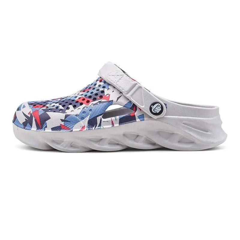Hollow Hole Shoes Men's Sandals Summer Slippers Beach Shoes Men's Non-slip Outer Wear Camouflage Toe Sandals Flip Flops