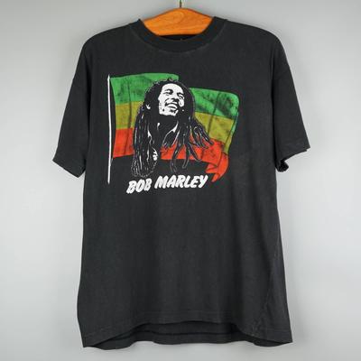 Vintage Bob Marley T-Shirt aus den 1990ern mit Flagge