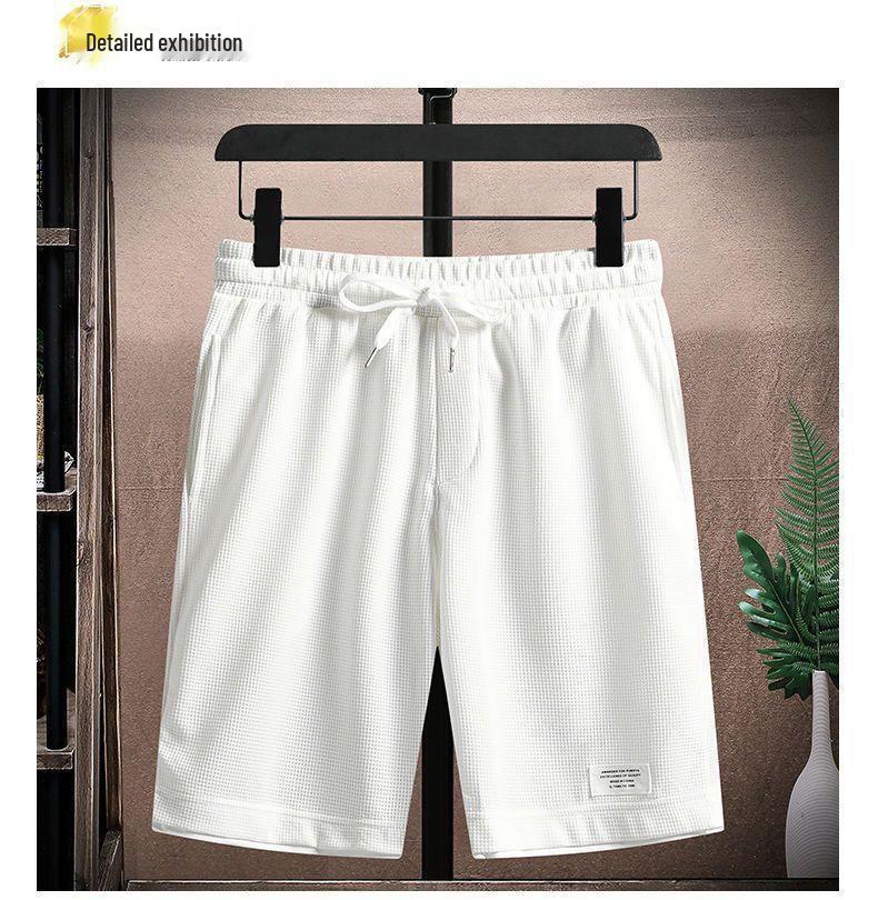 Heren Wafel Casual Sportkleding Set: T-shirt met korte mouwen & Trendy zomerse shorts