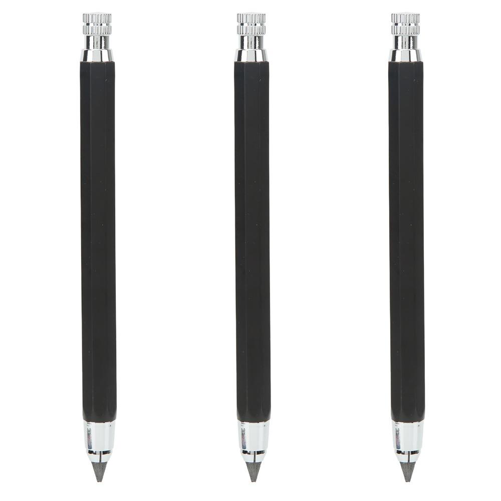 3pcs Built-in Sharpener Mechanical Carpenter Pencil Automatic Clutch Pencil Draft Drawing