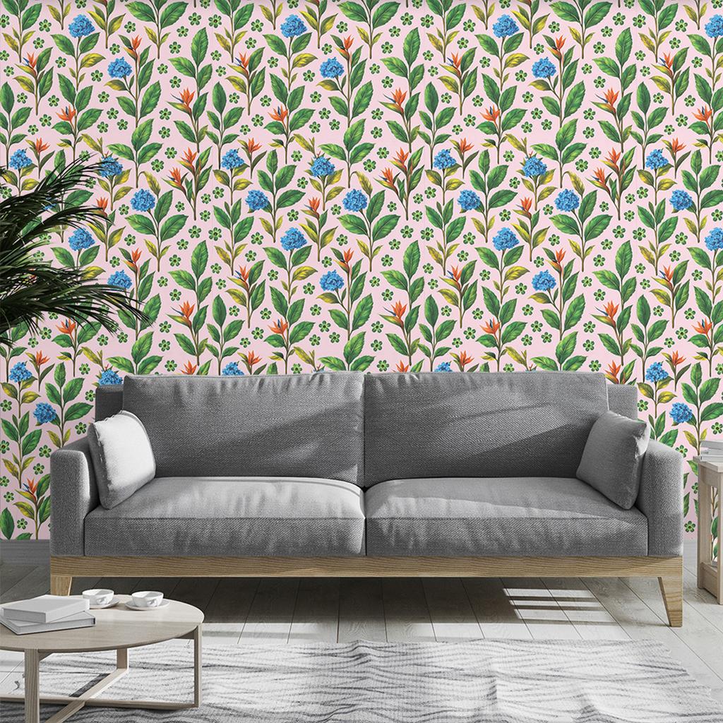 Floral Peel and Stick Wallpaper Self Adhesive Hyacinth Wall Paper for Bedroom Decor Elegant Mural