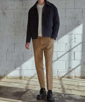 NODU Straight Leg Slacks [Beige]