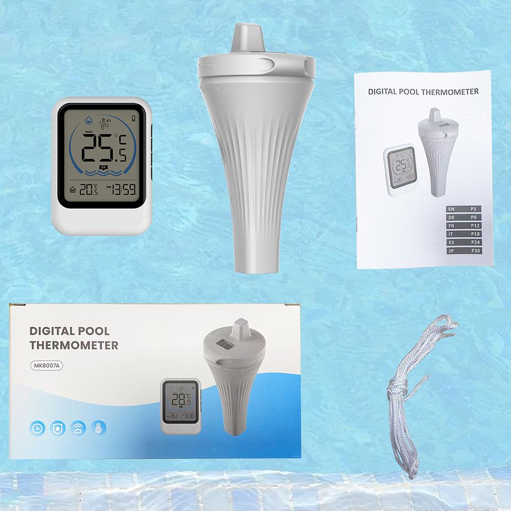 Smart Pool Thermometer IPX7 Waterproof Wireless Pool Temperature Monitor Easy Read Digital Pool Thermometer for Swimming Pools
