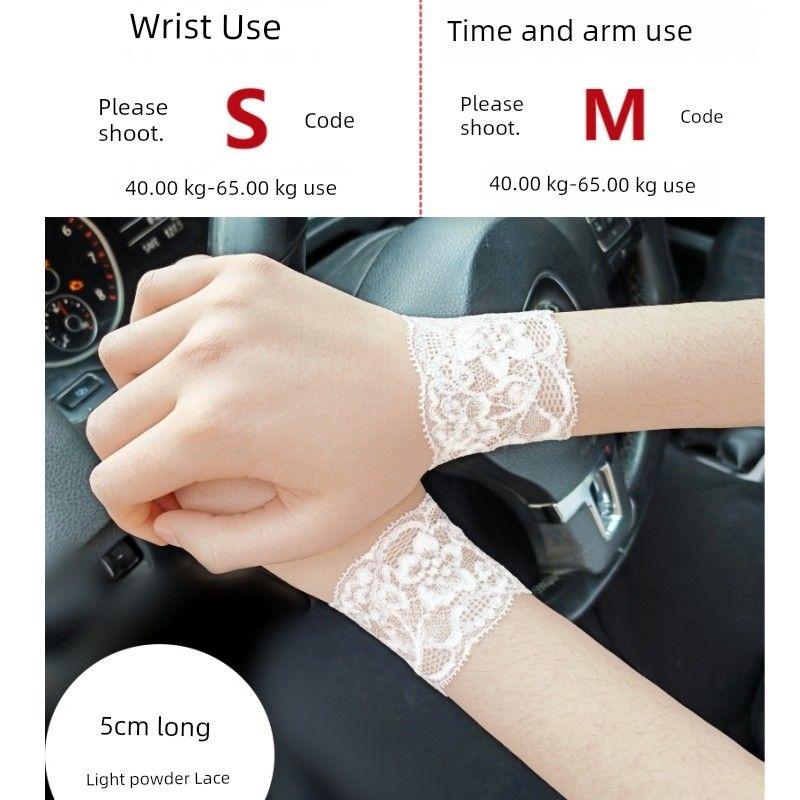 

Lace Wrist Protector Summer Thin Wrist Protector Mouse Hand Elbow Protector ARM Big Arm Cover Women Scar Covering Tattoo Tattoo Fake Sleeve Long 5cm shallow powder Lace S