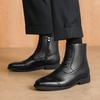 Luksusowe męskie buty Retro Oksfordy Skórzane buty dla mężczyzn Biznesowe botki Wysokiej jakości męskie buty Chelsea Buty Brogue Rozmiar 39-47