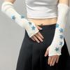 Fingerless Gloves Red Sleeves Sweet And Cute Girl Wool Knitted Christmas Star Arm Sleeves