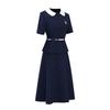Tluoman Women's Doll Collar Business Suit Skirt Set