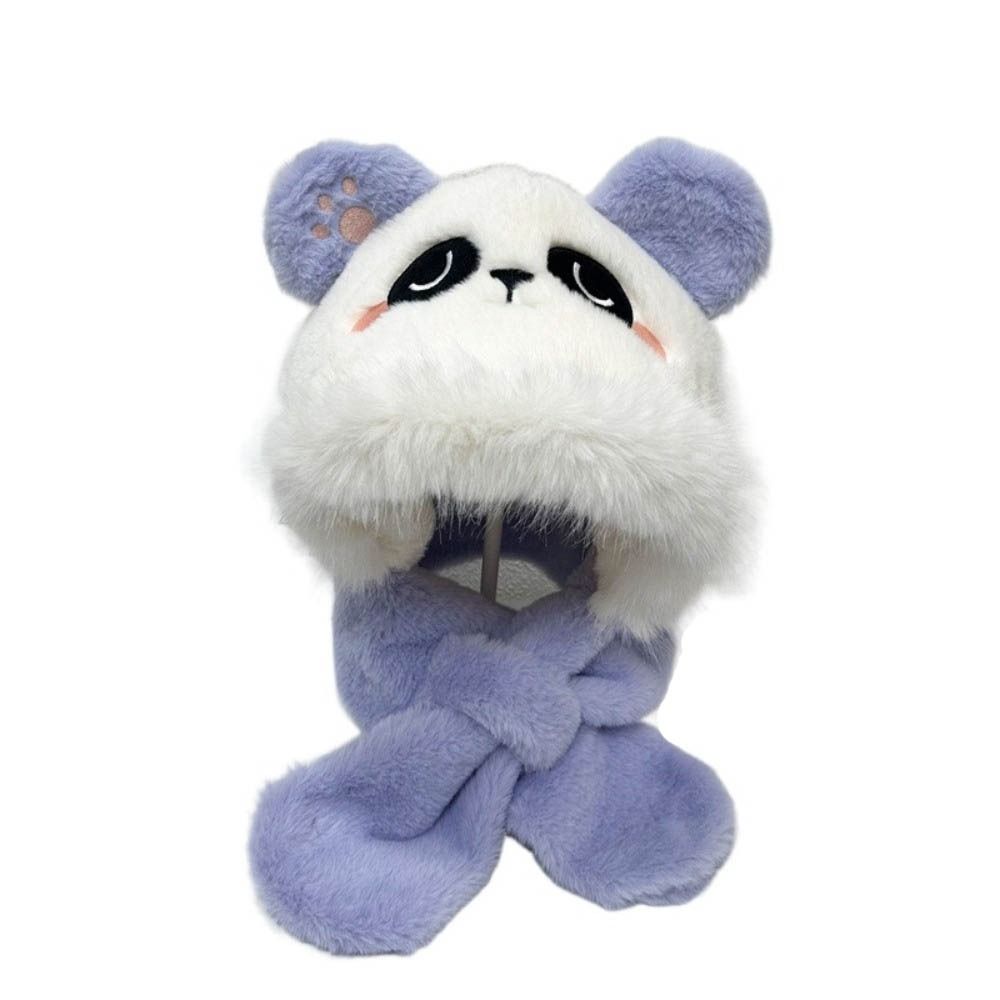 

Однотонная шапка-панда, большой обхват головы, зимняя шапка, модный шарф, шапка с интегрированным волосом серый