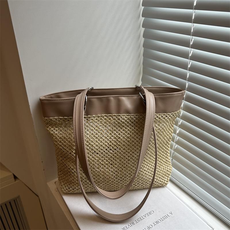 

Retro woven bag women s 2025 new trendy summer fashion tote bag vacation style large capacity straw bag