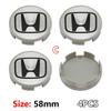 58/69mm Car Wheel Hub Center Caps 4PCS ABS Wheel Rim H Logo Cover for Honda  Civic Accord CR-V Fit Auto Exterior Accessories ajk256