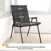 Set of 4 Seat Cushions Water-Repellent Non-Slip Chair Cushions with Ties, Indoor Outdoor 111.5 x 53 x 8 cm Dark Grey