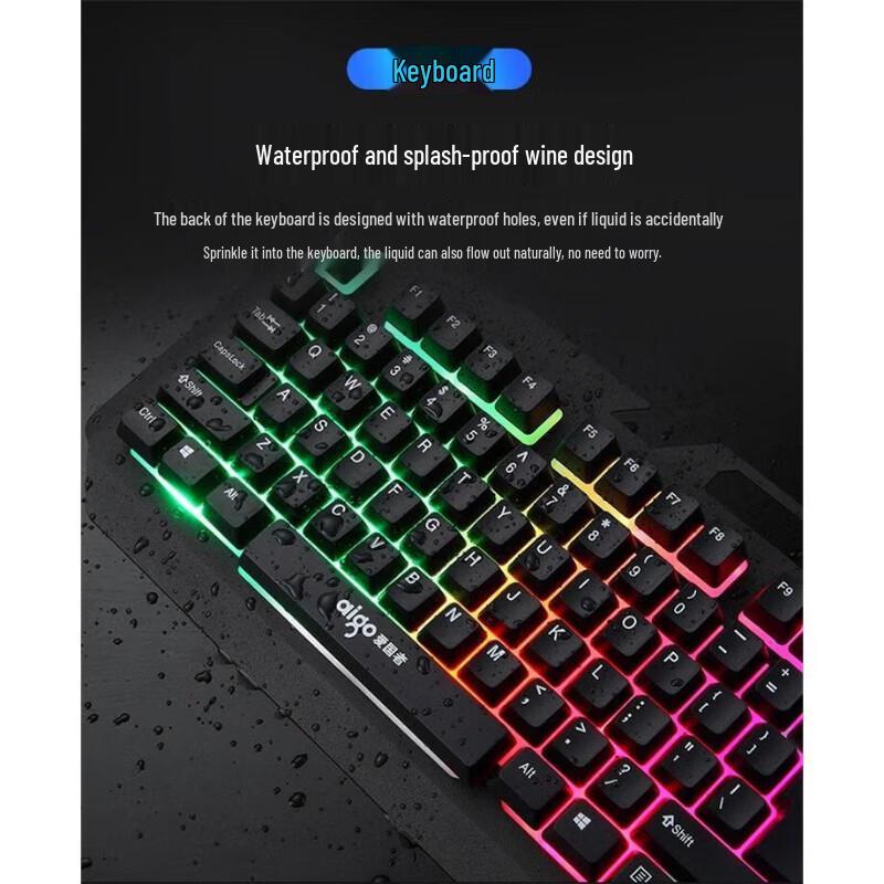 Aigo W927A Kabelgebundene Gaming-Tastatur mit Hintergrundbeleuchtung