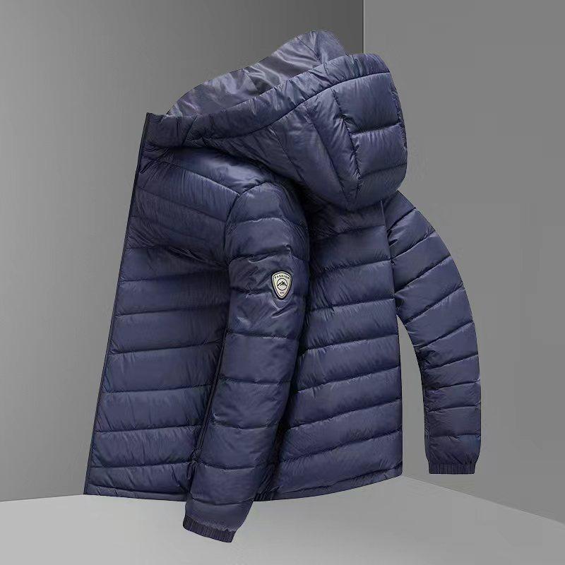 Мужская легкая пуховая куртка с капюшоном - Осенне-зимнее повседневное теплое пальто M