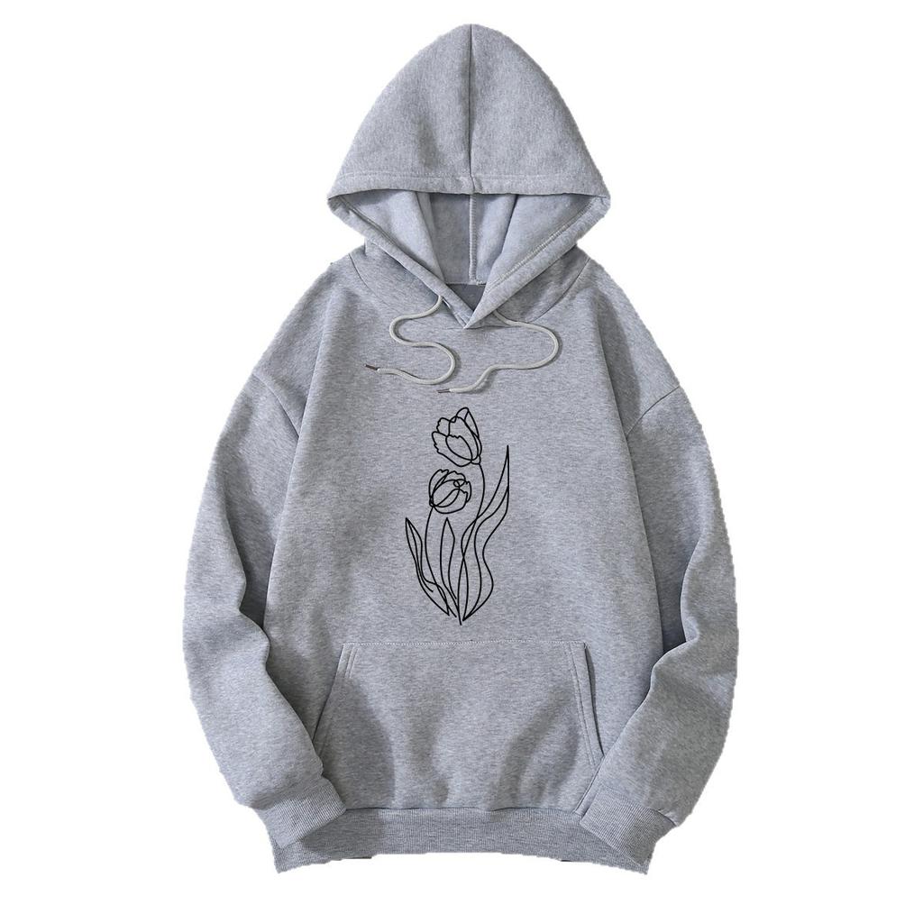 Large size hooded fleece sweater women's 2025 autumn and winter new loose large size tide
