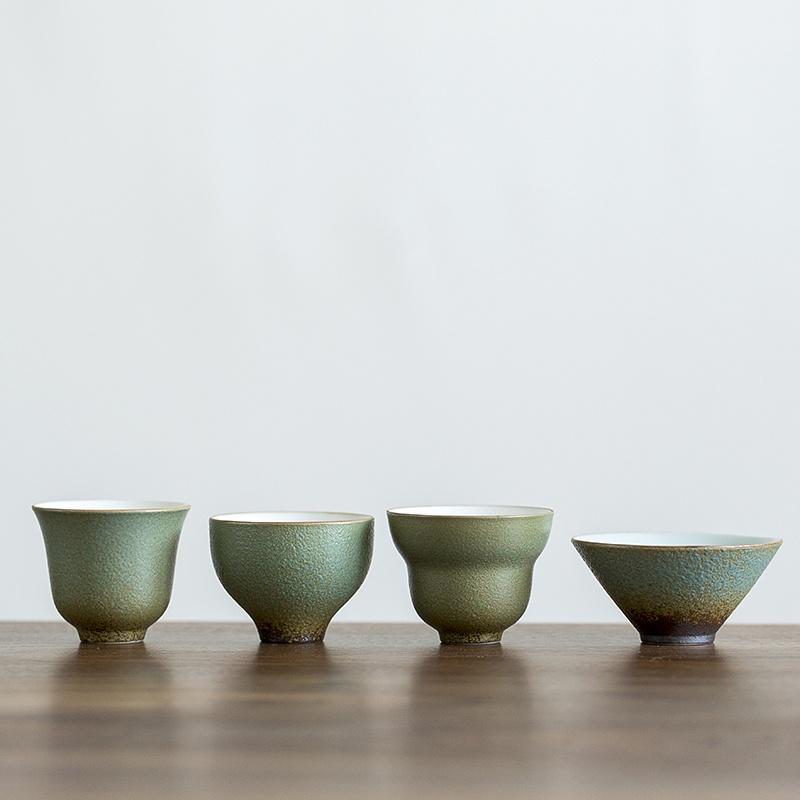 Ceramic Tea Cup Vintage Kung Fu Small Tea Bowl Coarse Pottery Tea Set