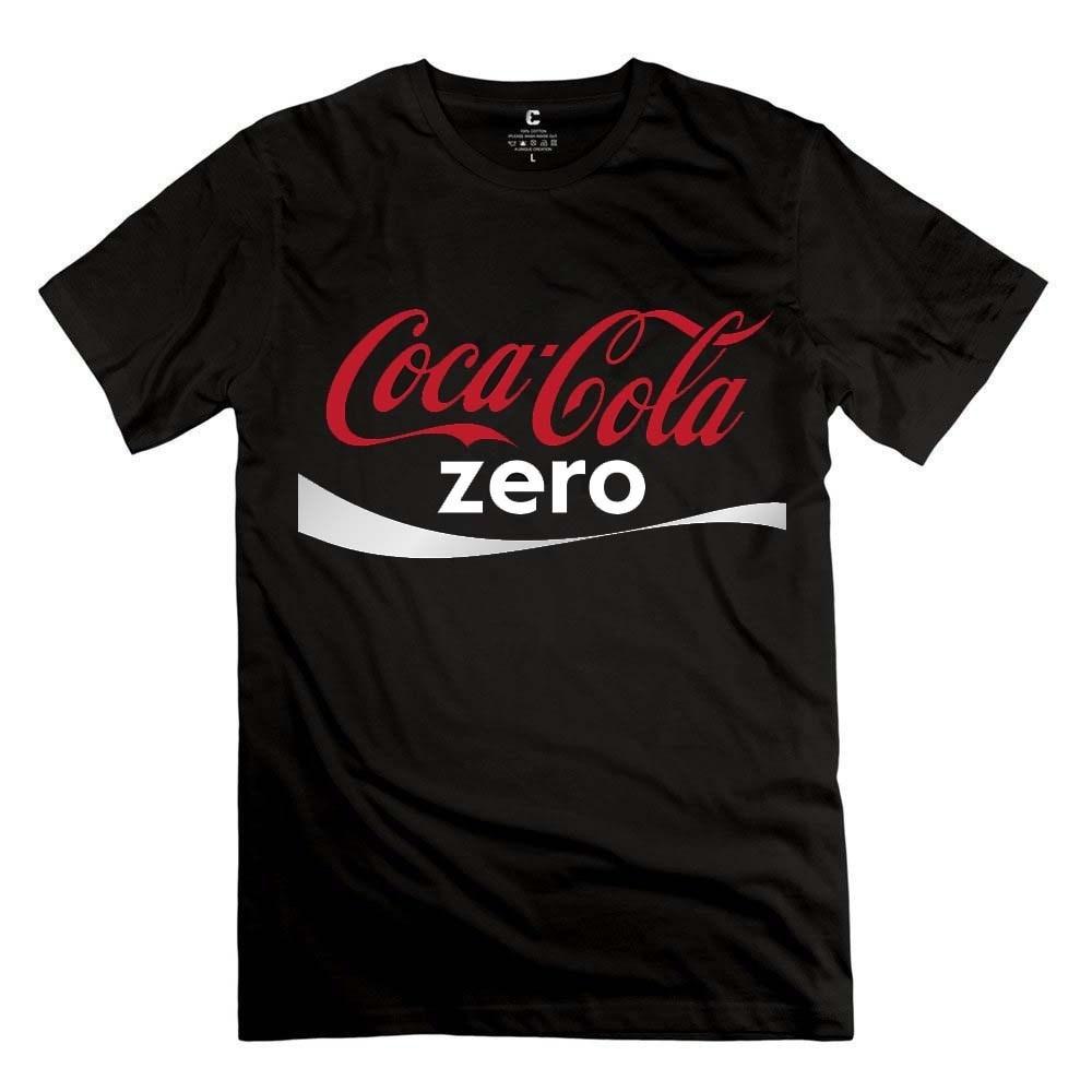 Rahat Kısa Kollu Coca Cola Zero Estetik Siyah Erkek Tişört uygun