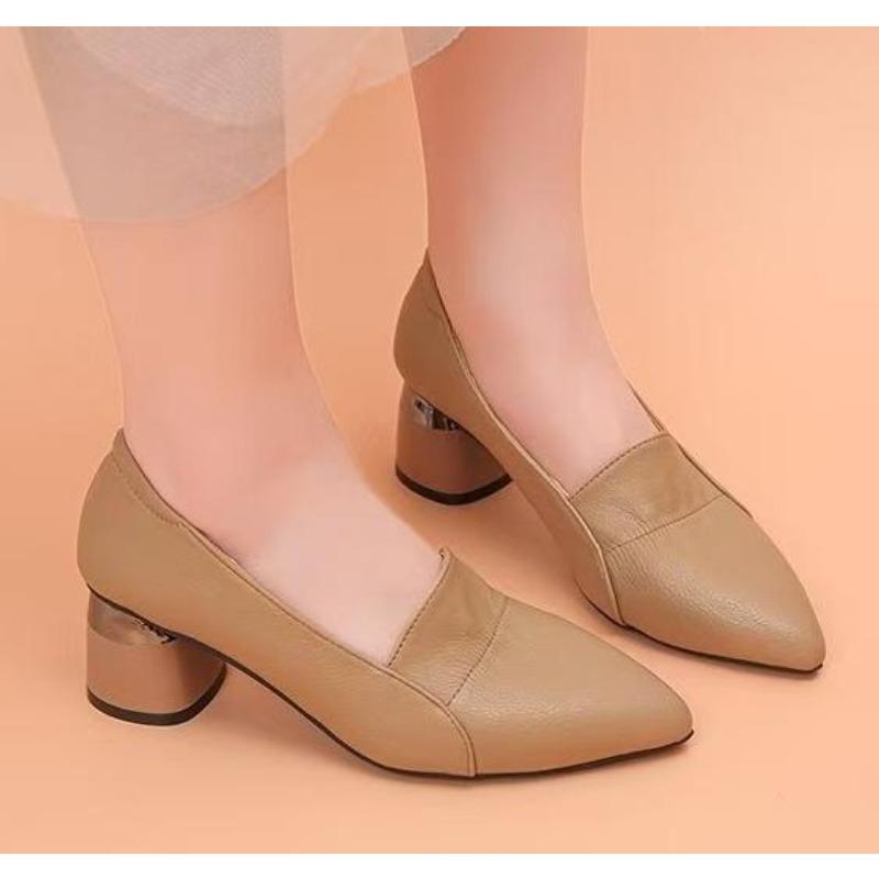 

Мода Новые Женские Туфли-Лодочки Стюардессы Высокий Толстый Каблук Универсальные Сексуальные Одинарные Туфли Профессиональная Рабочая Обувь Черные Маленькие Кожаные Туфли-Лодочки 40 хаки