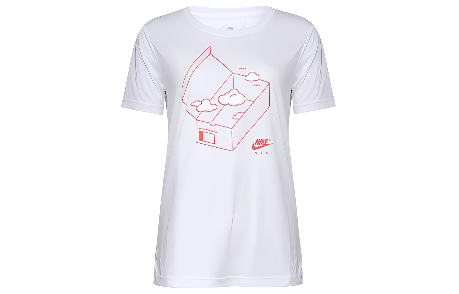 Nike T Shirts Women s White Crew Neck Moderate Other AR3997-100 M