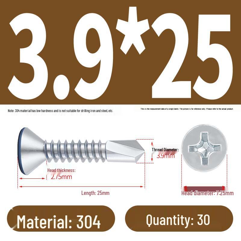 Phillips Flat Head Blue Zinc Plated Stainless Steel Self-Drilling & Self-Tapping Screws M3.9-M5.5