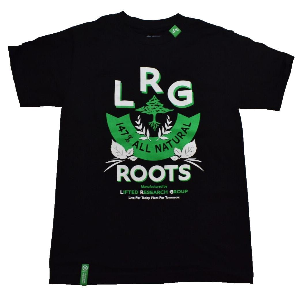 New Lifted Research Group Mens LRG 147% All Natural Roots Black Shirt Small XXXL