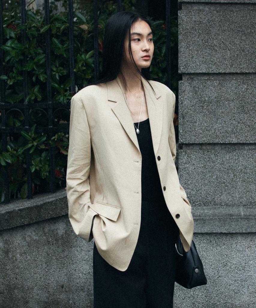 Siyazu Siot4194 Timeless Formal Blazer_Beige
