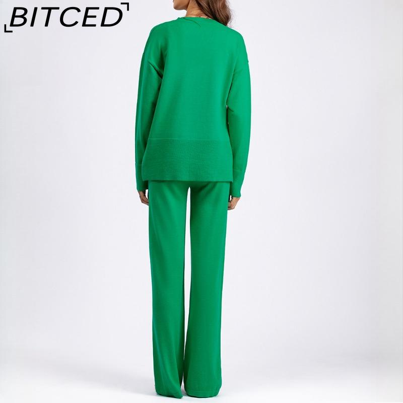 BITCED Fashion Set Women's Autumn and Winter Loose Casual Sweater Pullover Two-piece Set