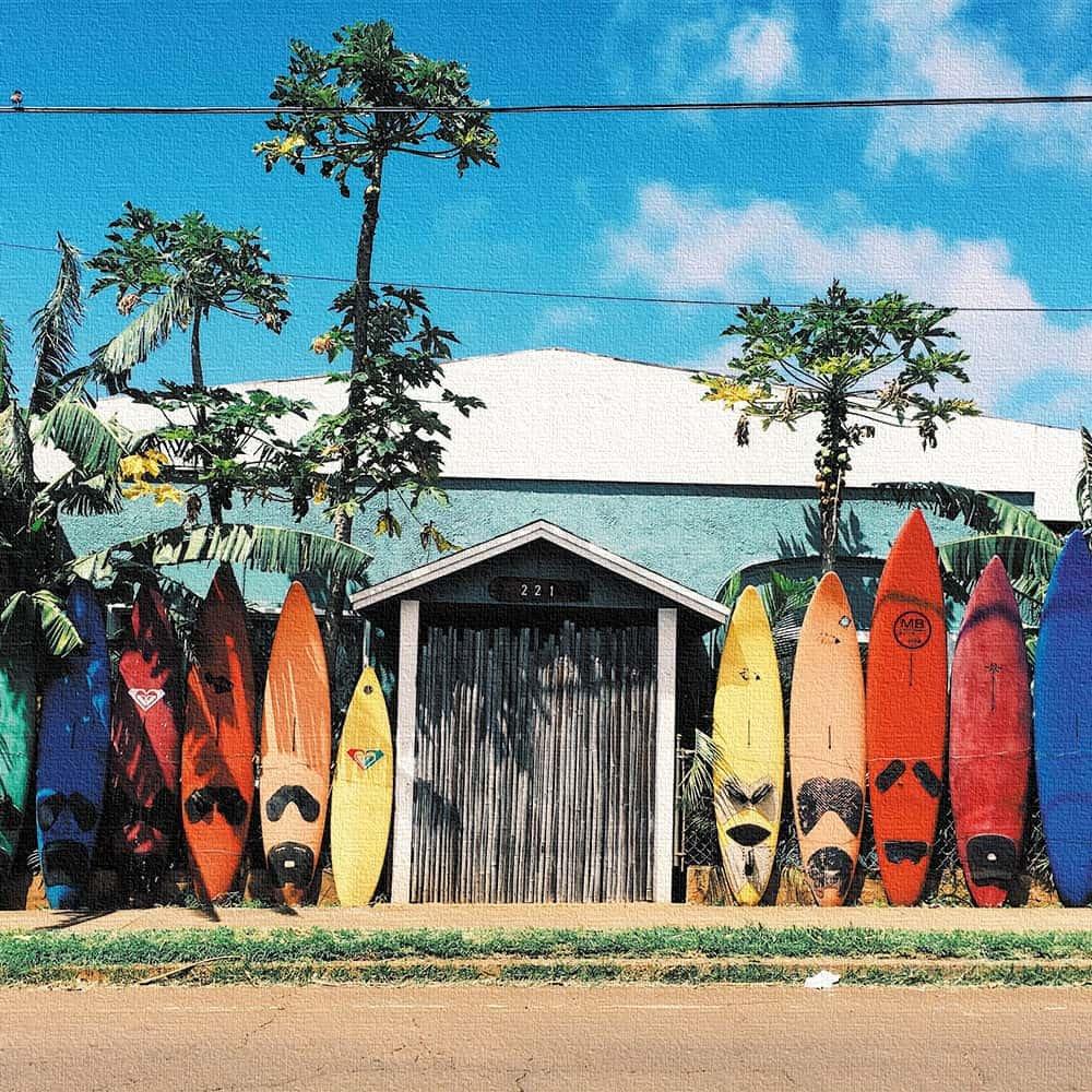 Art Deli Surfboard Fabric Wall Art Panel poht-1805-01-L, 57 X 57 Cm